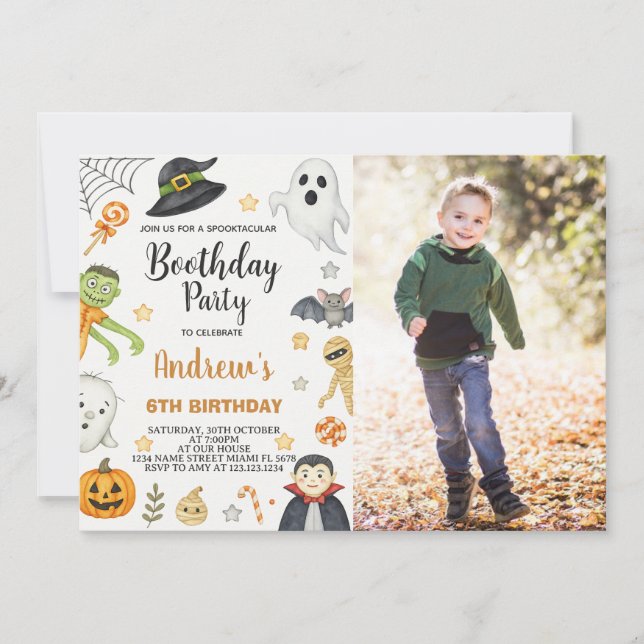Invitation Éffrayant Cute Kids Halloween Anniversaire Invitat (Devant)