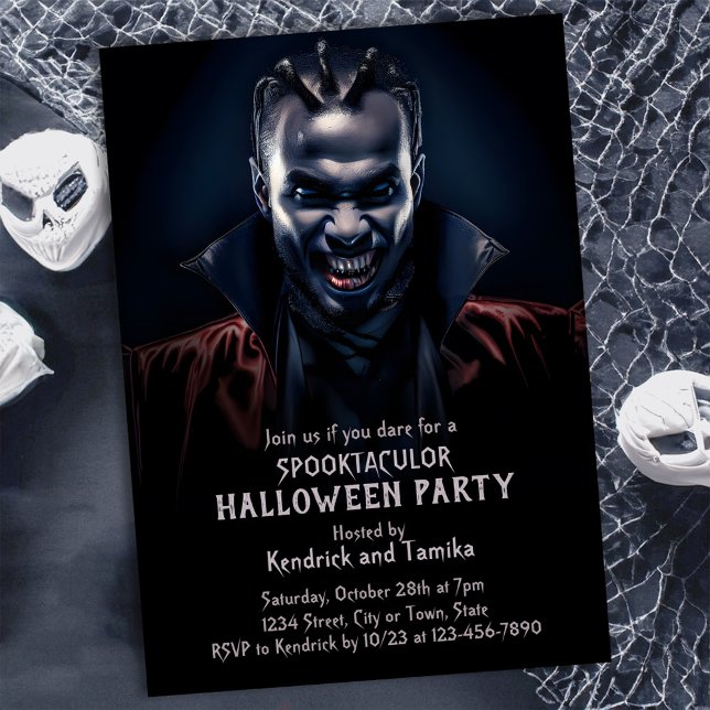 Invitation Éffrayant Dracula Halloween Costume Party (Créateur téléchargé)