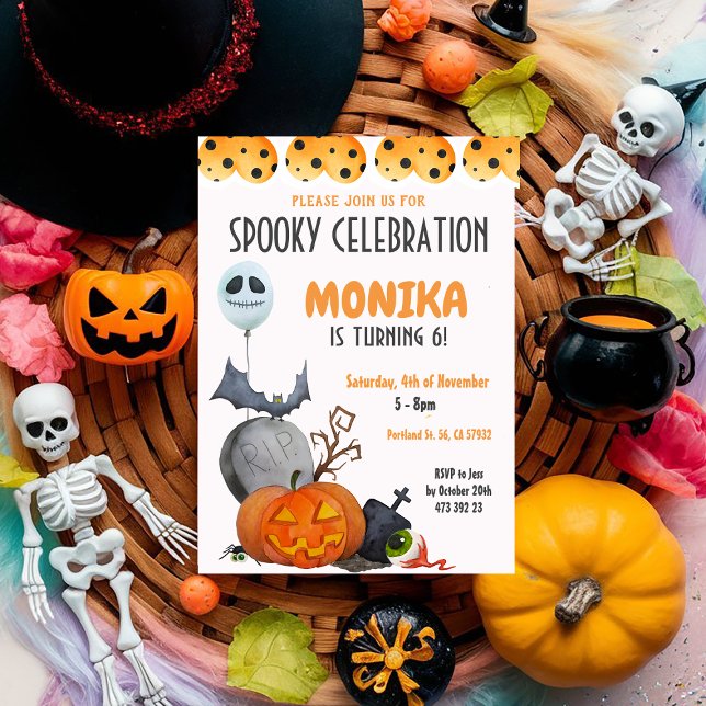 Invitation Éffrayant Enfants Halloween fête d'anniversaire (Créateur téléchargé)