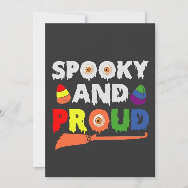 Invitation Éffrayant Et Fier Amusant LGBT Ally Pride Hallowee (Devant)