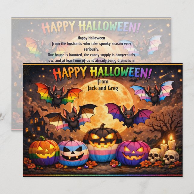 Invitation 🎃Effrayant et fier d'être hanté avec fierté  (Devant / Derrière)