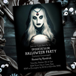 Invitation Éffrayant Fortune Teller Halloween Costume Party