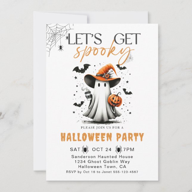 Invitation Éffrayant Ghost Halloween (Devant)