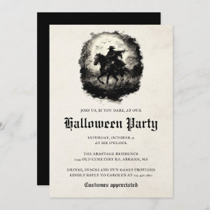 Invitation Éffrayant Ghost Rider Black Horse Halloween