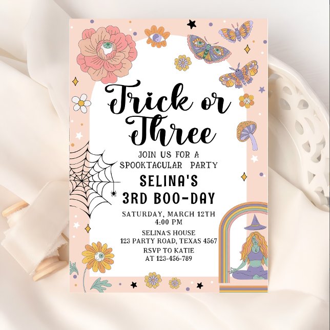 Invitation Éffrayant Ghost Trick ou trois Halloween 3ème anni (Créateur téléchargé)