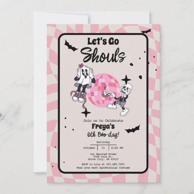 Invitation Éffrayant Ghoul Halloween N'importe quel âge Anniv (Devant)