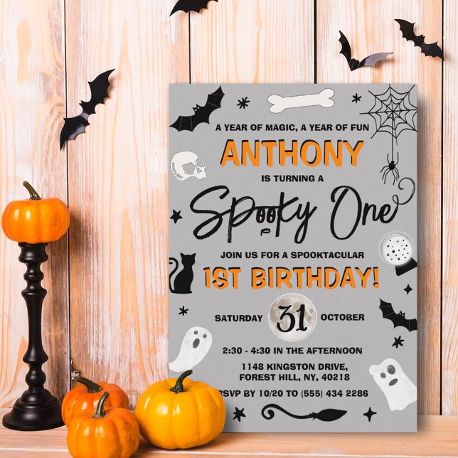 Invitation ÉFFRAYANT ! Halloween 1er anniversaire (Créateur téléchargé)