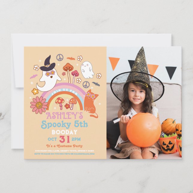 Invitation Éffrayant Halloween Anniversaire Photo les années  (Devant)