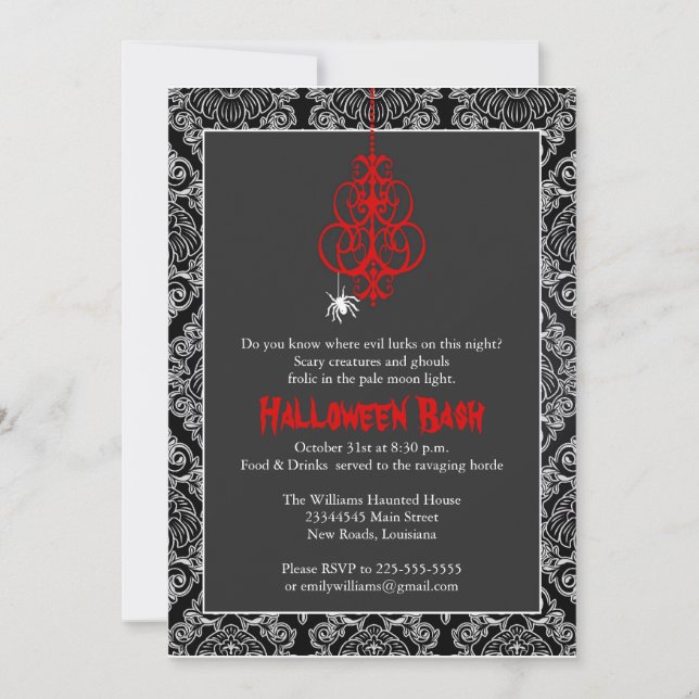 Invitation Éffrayant Halloween Bash (Devant)