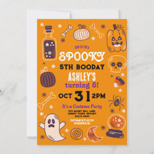 Invitation Éffrayant Halloween Citrouille Anniversaire Enfant