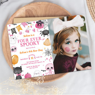 Invitation Éffrayant Halloween Cute Ghost 4ème anniversaire P