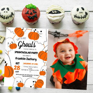 Invitation Éffrayant Halloween Cute Ghouls Anniversaire