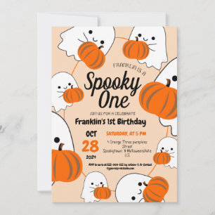 Invitation Éffrayant Halloween Cute Ghouls Anniversaire