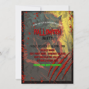 Invitation Effrayant Halloween Werewolf