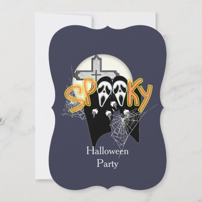 Invitation Éffrayant Hauning hurler Ghost Face Halloween (Devant)