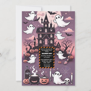 Invitation Éffrayant Haunted House Halloween Ghost Thème pers
