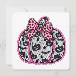Invitation Éffrayant Lace Halloween Citrouille Coquette