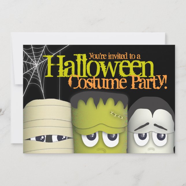 Invitation Éffrayant Monster & Friends Halloween Costume Part (Devant)