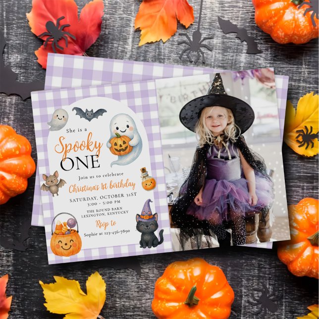 Invitation Éffrayant One Cute Ghost Halloween 1er Anniversair (Créateur téléchargé)