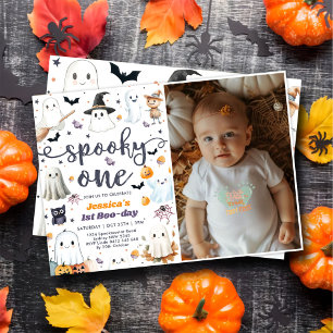 Invitation Éffrayant One mignonne Halloween Ghost 1er Anniver
