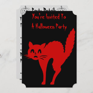 Invitation éffrayant sang rouge chat plaisir halloween
