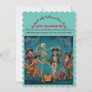 Invitation Éffrayant & Silly Halloween Soirée dansante pour e