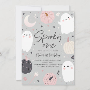 Invitation Éffrayant Un Boho Halloween Ghost 1er Anniversaire