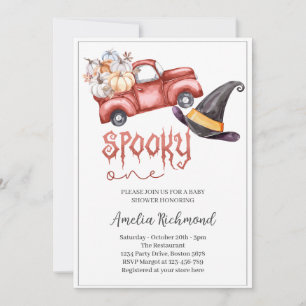 Invitation éffrayant un Citrouille rouge Pickup Baby shower c