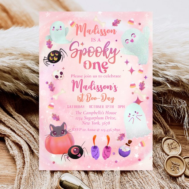 Invitation Éffrayant Un Fantôme Halloween 1er Anniversaire (Créateur téléchargé)