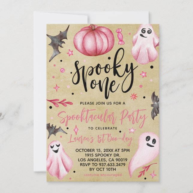 Invitation Éffrayant Un Halloween 1er Anniversaire (Devant)
