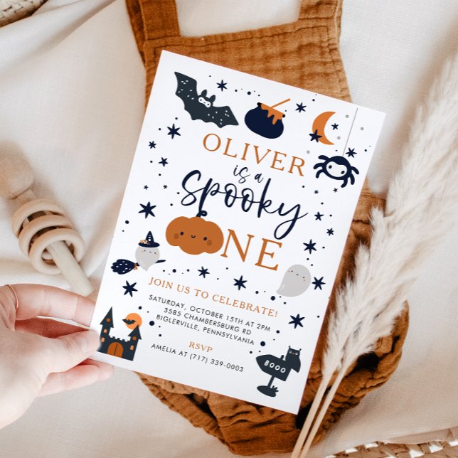 Invitation Éffrayant Un Halloween Citrouille 1er anniversaire (Créateur téléchargé)