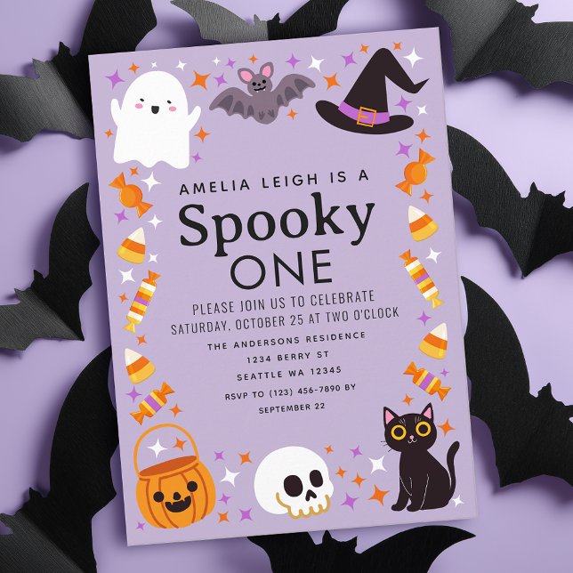 Invitation Éffrayant Un Halloween Enfants 1er Anniversaire (Créateur téléchargé)