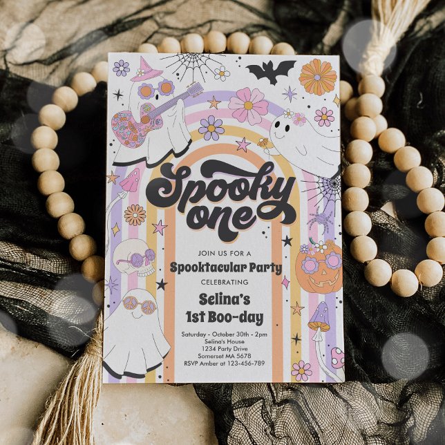 Invitation Éffrayant Un Halloween Fantôme Super 1er anniversa (Créateur téléchargé)