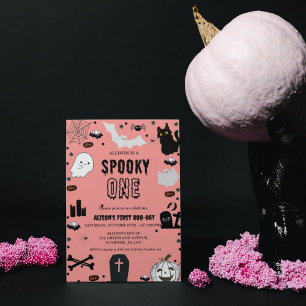 Invitation Éffrayant Un Halloween fille premier anniversaire