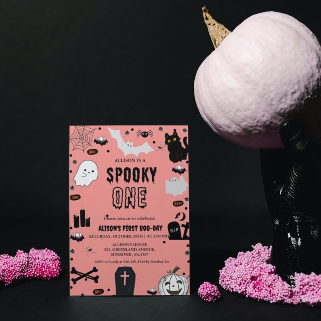 Invitation Éffrayant Un Halloween fille premier anniversaire (Créateur téléchargé)