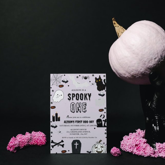Invitation Éffrayant Un Halloween fille premier anniversaire (Créateur téléchargé)
