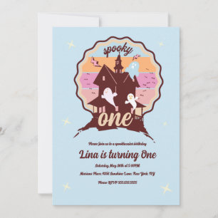 Invitation Éffrayant Un Halloween Premier Anniversaire Fantôm