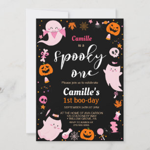 Invitation Éffrayant Un mignon fantôme Halloween fête d'anniv