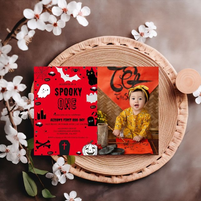 Invitation Éffrayant Une Halloween Fille Fille 1er anniversai (Créateur téléchargé)