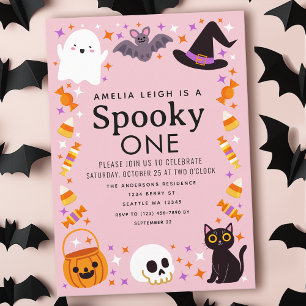 Invitation Éffrayant Une Halloween filles 1er anniversaire