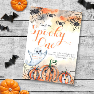 Invitation Éffrayant une mignonne aquarelle Halloween 1er ann