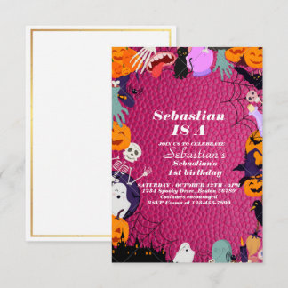 Invitation Éffrayant Une Mignonne Halloween Ghost 1ère fête d