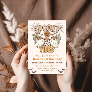 Invitation Éffrayant Vibes 1er anniversaire Western Party