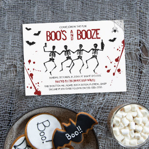 Invitation éffrayante Boo's and Booze Halloween Pa