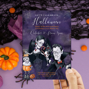 Invitation éffrayante de la fête d'Halloween viole