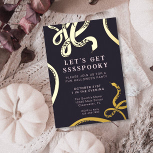 Invitation Éffrayante de serpent Halloween Foil