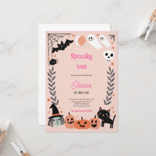 INVITATION éffrayante D'UNE CHEMINÉE ROSE HALLOWEE