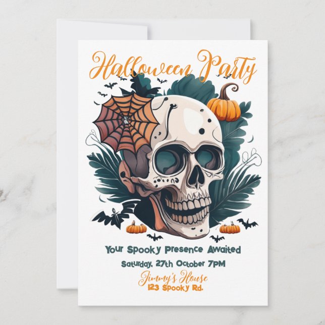 Invitation Éffrayante fête d'Halloween (Devant)