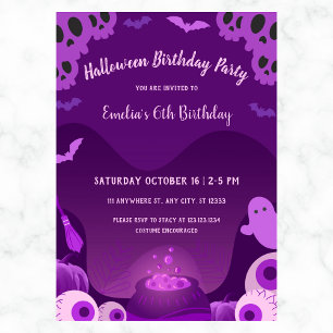 Invitation Éffrayante Fille Halloween Anniversaire N'importe 