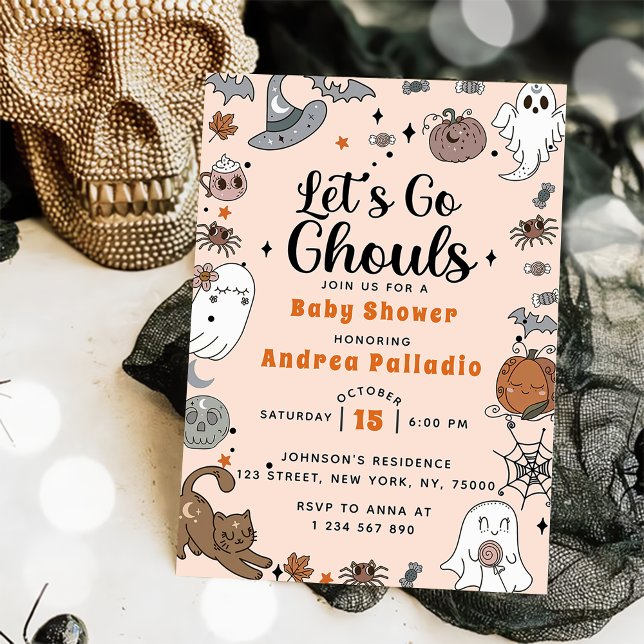 Invitation Éffrayante Halloween Cute Ghost Baby shower Party (Créateur téléchargé)